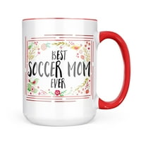 Neonblond sretna cvjetna granična fudbalska mama šalica za ljubitelje čaja za kafu