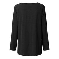 Ženske majice s dugim rukavima V izrez Ležerne prilike Ležerne prilike sa labavim fit osnovnim tuničkim majicama plus veličina majica Stretch pulover