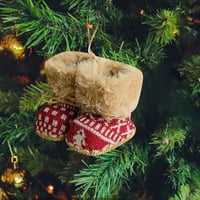 Koaiezne crvene tkanine Božićne čizme Dekoracija Kreativnih malih božićnih privjeska Privjesci za božić
