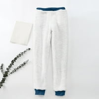 Wozhidaoke pantalone za žene plus topli čvrsti baršuna sa džepovima drže tople visoke struke rastezljive obložene termalne hlače pune duljine