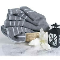 Lavish Home Egipatski pamučni rižini ručnik za ručnik - srebro