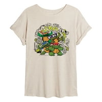 Tinejdžerski mutant Ninja kornjača Mutant Mayhem Sketchy - Juniori idealna Tvrtna mišićna majica