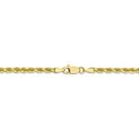 Čvrsta 10k žuto zlato Veliki teški dijamantski kanobonski ogrlica od dijamanta 24 - sa sigurnosnim kopčom