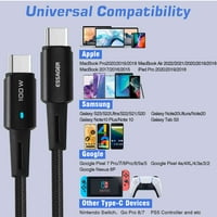 Urban USB C do USB C kabel 1,65ft 100W, USB 2. TIP CUPLING Kabel Brzi naboj za Vivo 5G, iPad Pro, iPad
