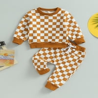 Cathery Toddler Baby Boy Girl Jesen Zimska odjeća set za poklopac ploče pulover duksere vrhove nacrtane