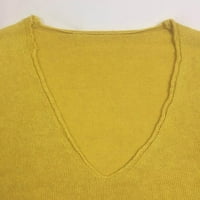 Utoimkio Clearence Ženski pulover džemperi za žene labave V izrez dugih rukava sa dugim rukavima zimski