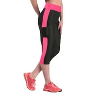 Ženski visoko struk tema za temmu Yoga Workout Capris gamaše bočni džepovi