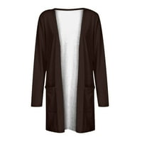 Cardigan za haljinu, žene čvrste boje kimono kardigan rukav s dugim rukavima otvoren prednji kaput kaput
