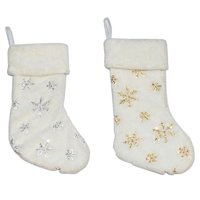 18 Bijelo tradicionalno viseće božićne čarape Bijele božićne čarape klasične božićne čarape Furry fur