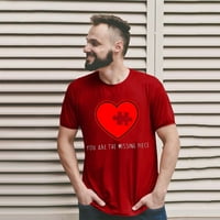 Muški Ležerni dan Valentinova Jednostavna tiskana majica Komforni kratki rukav Par okrugli vrat Top