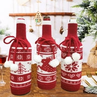 Party Decor Red Novogodišnji poklon Pletena boca vina Poklopac Xmas Ornament Božićno drvce Snowflake