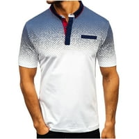 HFYihgf polo majice za muškarce kratki rukav casual slim fit osnovni kontrast boja treninga Sportska golf rever tee vrhovi sa džepom