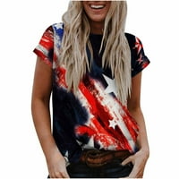 4. srpnja Košulje za žene plus veličine Ženski vrhovi modna casual labava bluza Nezavisnost Dan zastava