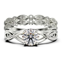 Prekrasni prstenovi Boho & hipi 2. Carat Round Cut Diamond Moissite zaručnički prsten, vjenčani prsten,