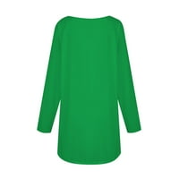 Bluze za žene casual plus sizelong majica na rukavu pulover na vrhu vuče zelene m