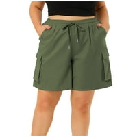 HHEI_K Žene Ležerne prilike elastične strugove Ljeto Povratni kratke hlače sa džepovima Sport na otvorenom