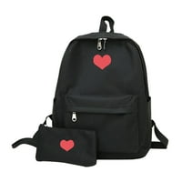 Platno ruksak kratka draga torbice za rame za srce Studentska torba sa patentnim zatvaračem za kupovinu