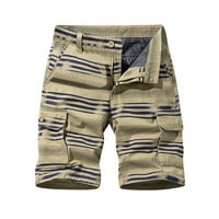 Muške kratke hlače Plus veličine Stripeti ispisani multi-džepovi opušteni ljetni gumb patentne pantalone