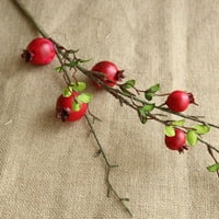 Yubnlvae umjetno cvijeće umjetna ruža voće Pomegranate bobice Buket cvjetni vrt kućni dekor crveni