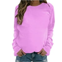 Fanxing ženska ležerna bluza s dugim rukavima jesen dukserica labava fit solid boja pulover vrhovi s,