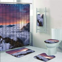 Priroda Zimski pejzaž u planinama Sunset Majestic Scene iz svijeta kupaonica set tuš za kupanje ručnik