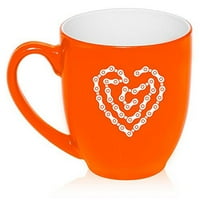 OZ Velika bistro šoljara keramička kava čaj čaša čaša srce srce vole biciklistički lanac