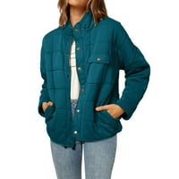 Zimski kaputi za žene lagane prekrivene gumbe dugih rukava stoji ovratnik tople jakne za žene