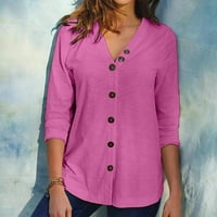 Koaiezne bluze za žene Ležerne prilike dame dugih rukava V Torp tipčani sloj Kardigan Modna povremena