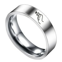 Prstenovi za djevojčice Jednostavni titanijski čelični prsten ženski prsten crtani prsten slatki nakit