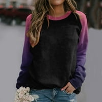 Yubatuo ženski povremeni modni cvjetni print dugih rukava O-izrez TOP bluza Dukserica za žene tamno