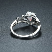 Keusn Fashion ženski srebrni prsten ovalni rez vatre Opal dijamantni prstenovi w