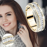 Zlatni trostruki prstenovi za rhinestone žene modni puni dijamant circon prsten ženski nakit dijamantni