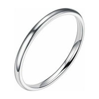 Keusn nehrđajući čelik Glatki prsten titanijum čelični par prsten veličine 5- W