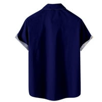 Petort posteljine za muškarce Muška polo majica Casual Plit kratki rukav Polo majica klasične fit košulje