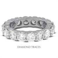 Dijamantni tragovi 18k bijelo zlato 4-prongnoženje 1. Carat Ukupno prirodni dijamanti klasični vječni prsten - bijelo zlato