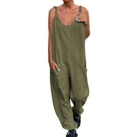 Eashery Womenske hlače High Squist povremeni kombinezoni za žene Ljeto Zeleno xx-Veliko