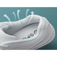 Harsuny Womens Plesna lagana navijačka cipela Comfort čipkasti udisaj disaj navijačice bijele 5,5