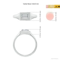 Prirodno Angara 0. CT.TW. Diamond Halo prsten u 14k bijelo zlato za žene