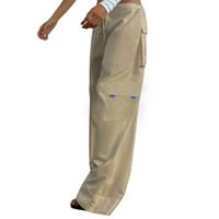 Ženske punk vrećice elastične struke teretna hlače nacrtavaju labav široki noga hip hop joggers tweatpants