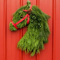 Hristmas vijenac Odmor klasika zelena glava vijenca umjetna božićna vrata za prskanje za ulazne vrata