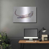 Luxe Metal Art 'Plivanje Otter I' Alan Majchrowicz, Metalna zida Art, 36 X24