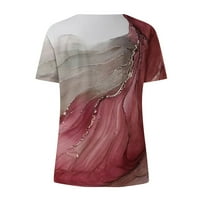 Vrhovi za žene Ležerne prilike majice V-izrez kratki rukav Tors Tee Elastic Comfy Basic bluza Slatka