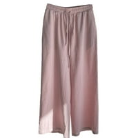 Joga hlače Prodaja casual pustim džepova u boji elastični struk Udobne ravno hlače Palazzo hlače Žene