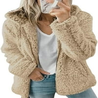 Cocopeuent Women Fuzzy Cardigan kaput Fleece tople zimske dukseve jakne zatvaraju kaput od dugih rukava