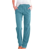 Yuwull Plus size za žene, ženska modna casual elastična visoka struka širokog nogu labave radne pantalone