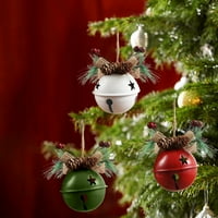 Jovati božićne žice ukrase, Craft Božićno drvcu viseći zvono privjesak sa holi bobicom i lukom za božićnu