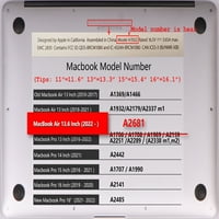 Kaishek futrola tvrdog školjke kompatibilna sa Macbook Air 13.6 . A2681, ružičasta serija 0800