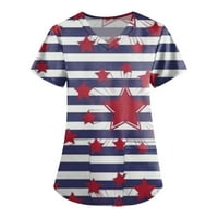 Ljetna bluza Ženska personalizirana dana nezavisnosti Ispis kratkih rukava V-izrez Vrhovi radne majice