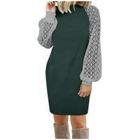 Dadaria midi haljina s dugim rukavima za žene modne žene pulover dugih rukava jesenski patchwork casual