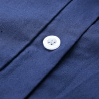 Ženska V-izrez Solid COLL SRET Džepne majice košulja Mornarice Plava L